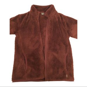 Eddie Bauer Fleece Plush fuzzy zip jacket
